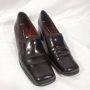 Sesto Meucci Italy Shoes Women's 9N Slip On Loafers Brown Leather